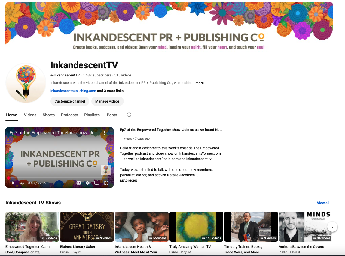 Inkandescent.tv: The YouTube video channel of Inkandescent PR + Publishing Co.
