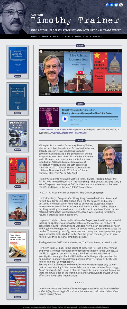 Timothy Trainer: IP Attorney and Author